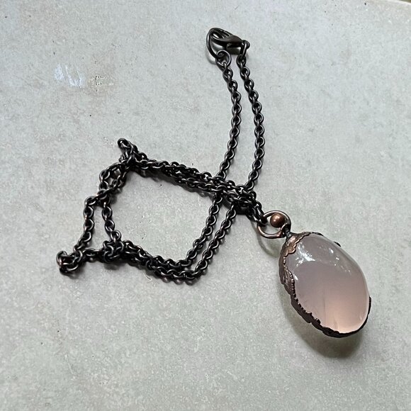 Star Rose Quartz Necklace/Reversible Spinning Amulet by Query Eve - Picture 8 of 11